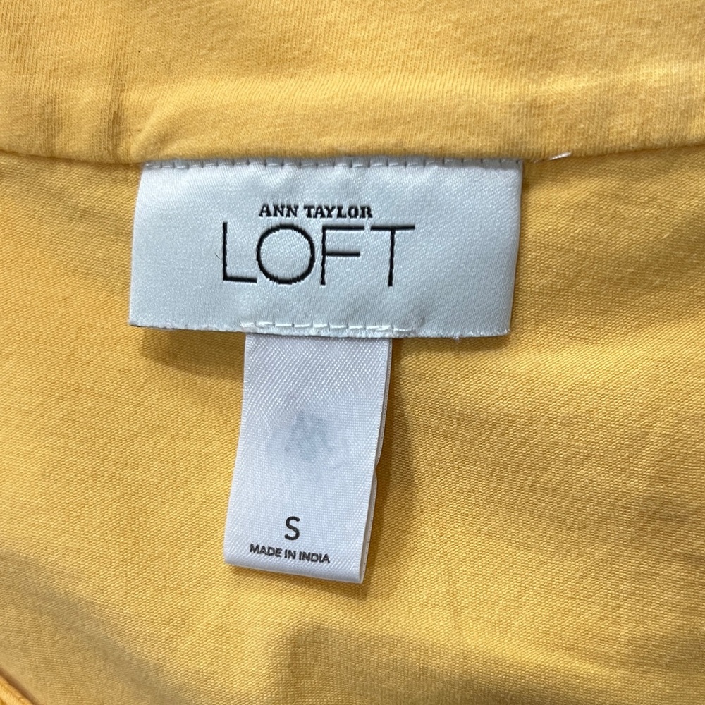 Ann Taylor Loft Sunflower Yellow Embroidered Tank Top - Picture 4 of 5